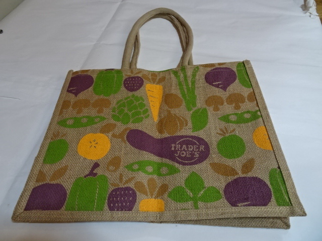 USA購入 お買い物の定番トートバック!! トレーダージョーズ 【TRADER JOE'S】 麻 エコトートバック 中古良品拍卖