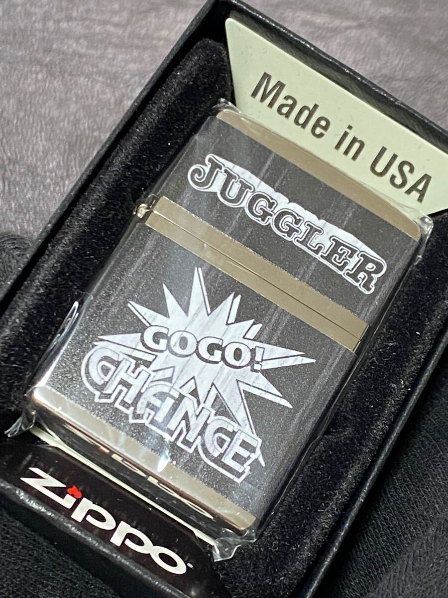 zippo ジャグラー 黒 白 ウッド調特殊加工 希少モデル 2022年製GO GO CHANCE JUGGLERケース 保証書付き拍卖