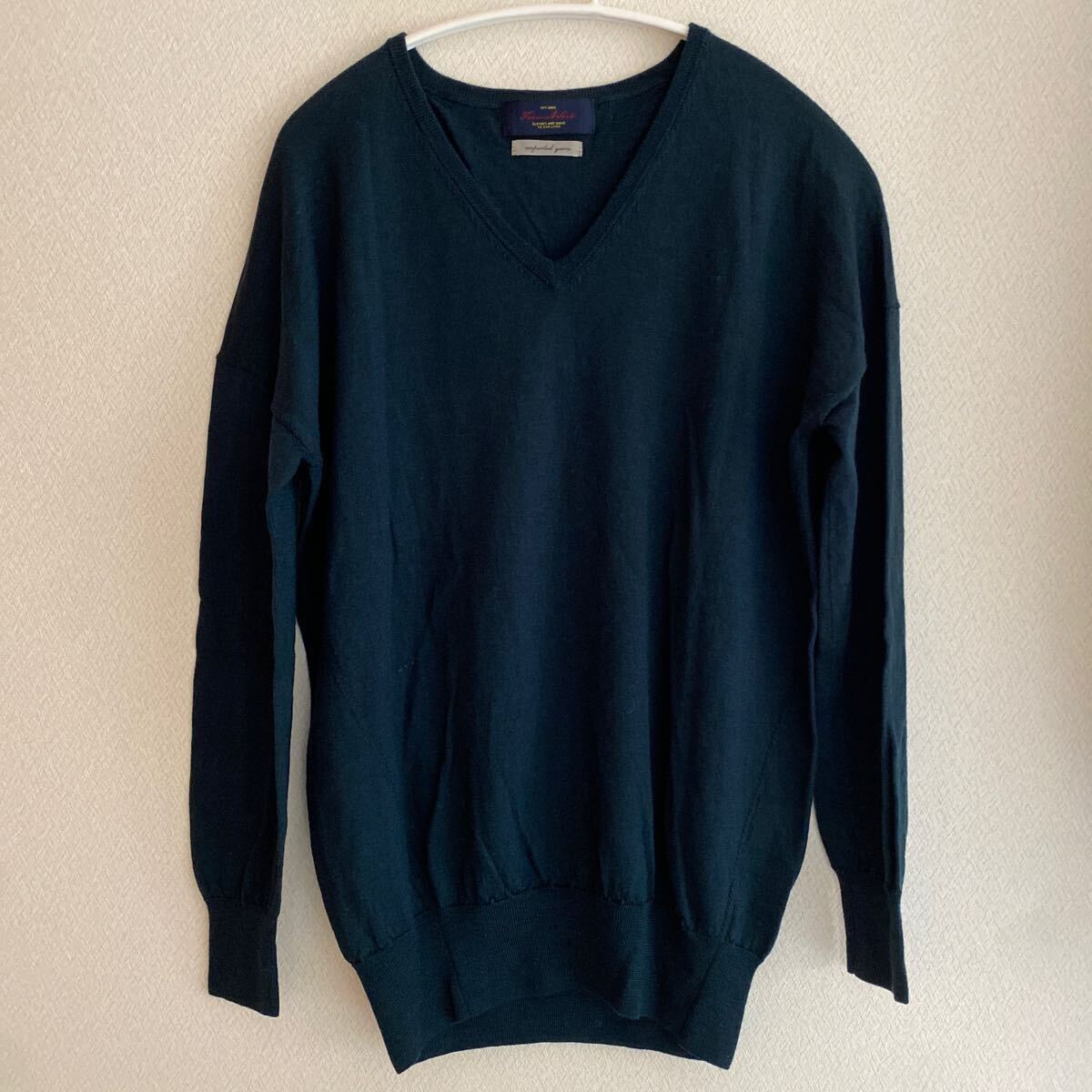 フレームワーク トップス ニット セーター プルオーバー Vネック ウール 長袖 ウォッシャブル グリーン 緑 レディース拍卖