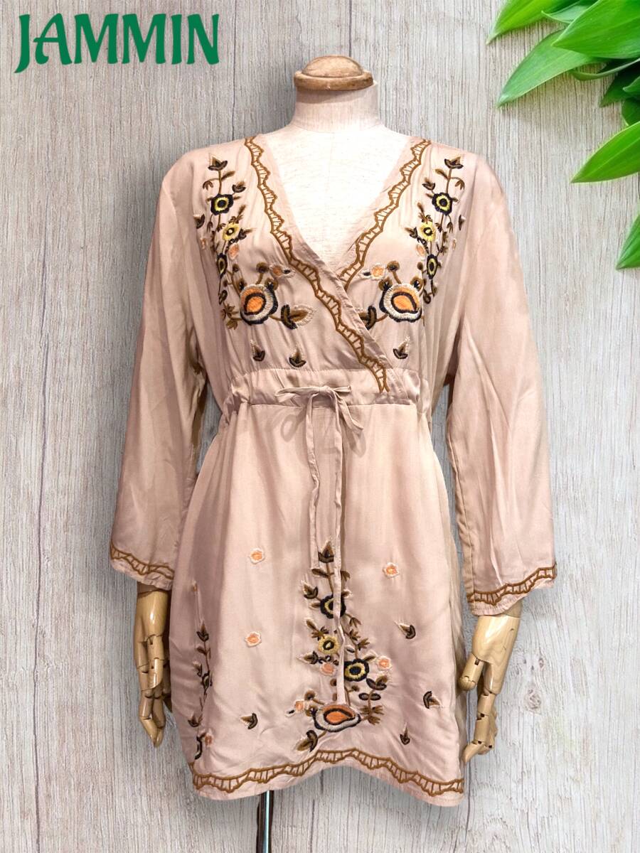 刺繍入りカシュクールチュニック アジアン エスニック ヒッピー拍卖