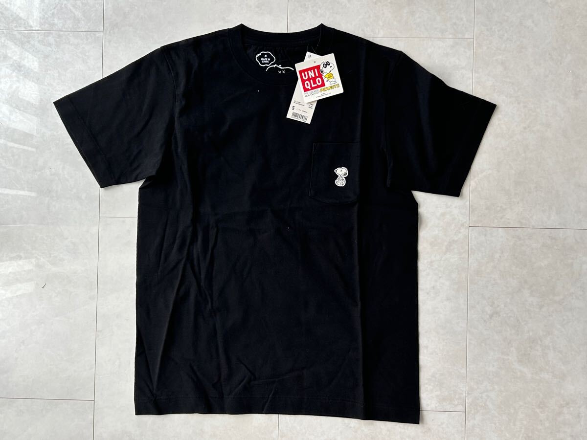 カウズ スヌーピー ユニクロ Tシャツ Sサイズ 新品 ブラック KAWS SNOOPY拍卖