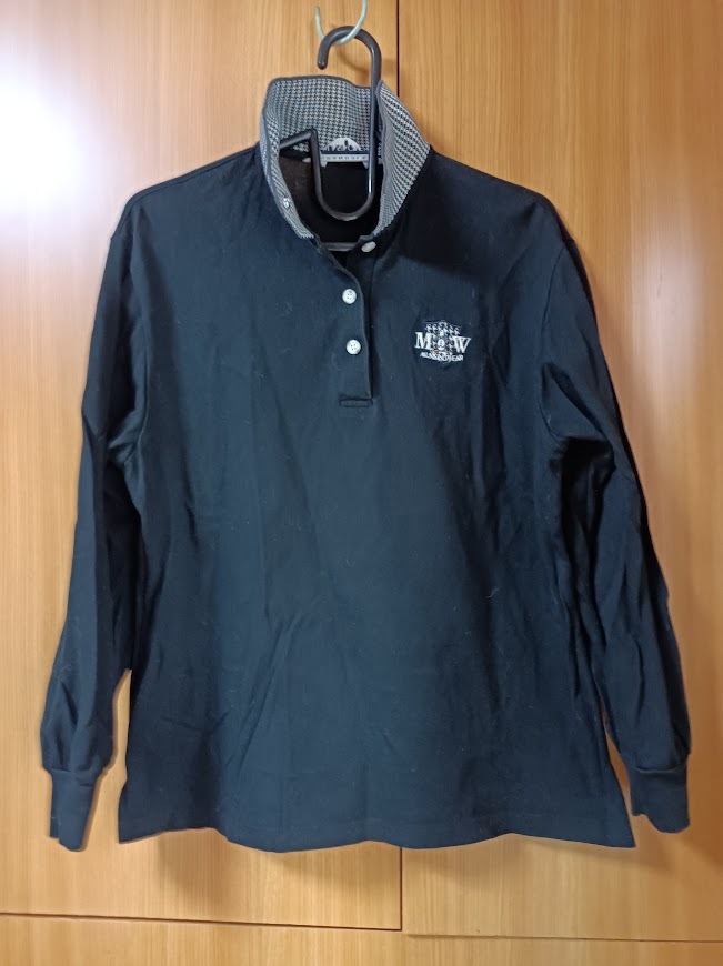 マンシングウェア レデイース ポロ長袖 L ブラック 古着拍卖