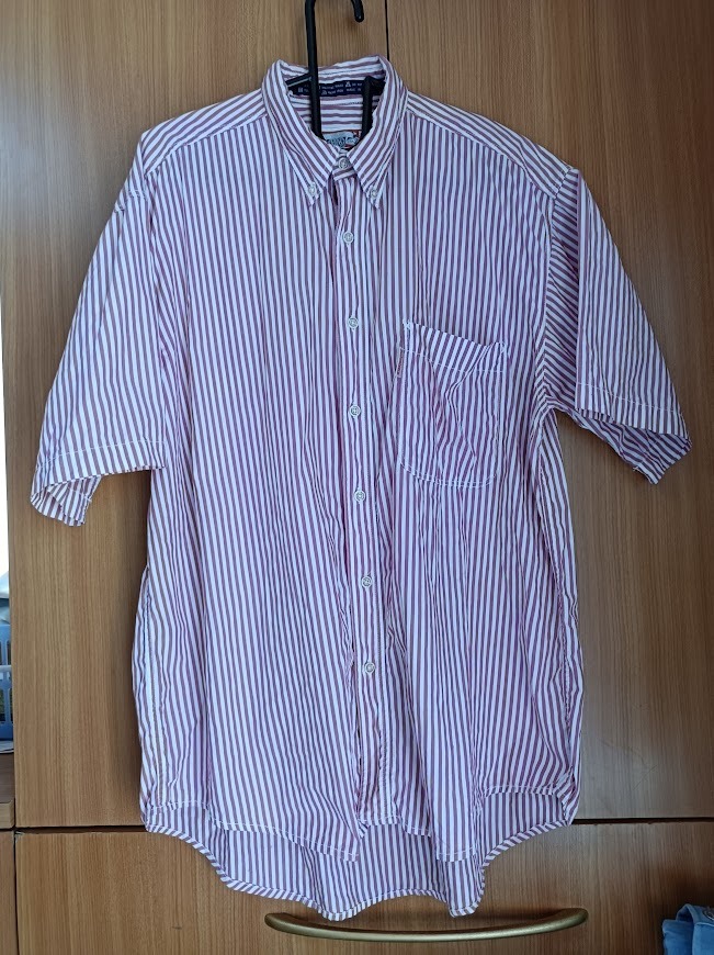 Bud Weiser 半袖カッター ピンクストライプ L 古着拍卖