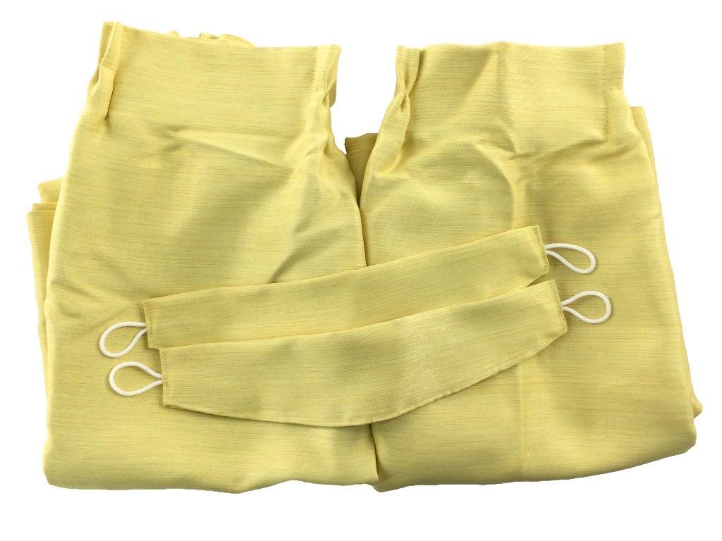 ドレープカーテン 2級 防炎 遮熱 保温 日本製 帝人 2枚 幅100x115cm イエロー拍卖