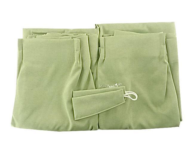 ドレープカーテン 防炎 1級遮光 サテン生地 遮熱 保温 日本製 2枚 幅100x178cm グリーン系拍卖