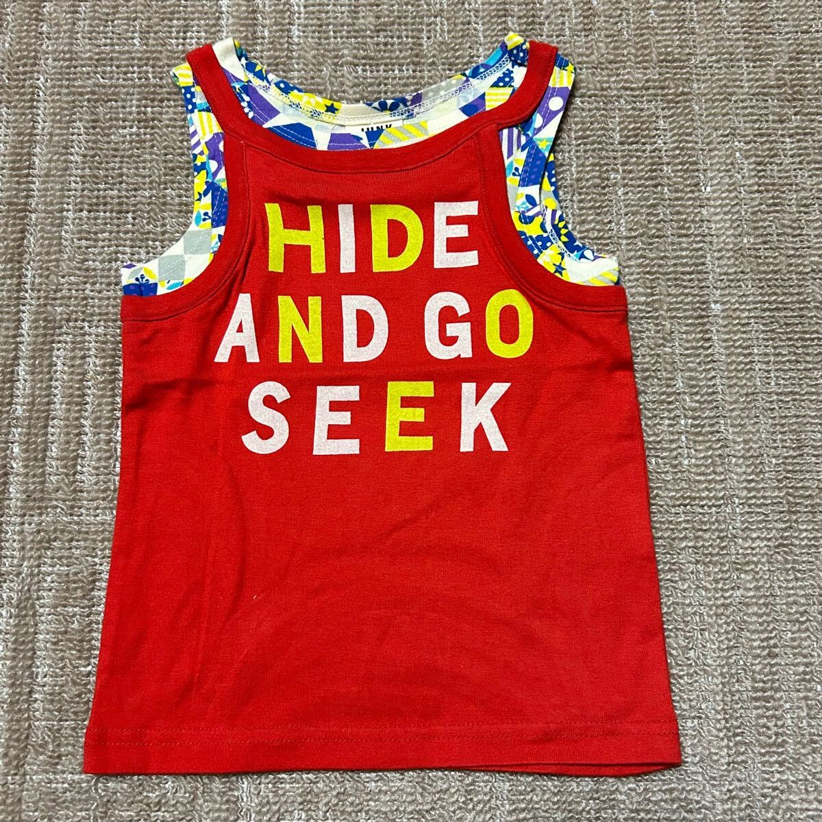 □JUNK STORE ジャンクストア タンクトップ 95サイズ 男の子用 J310825 レッド系 赤色 トップス ランニングTシャツ ノースリーブ ベビー服拍卖