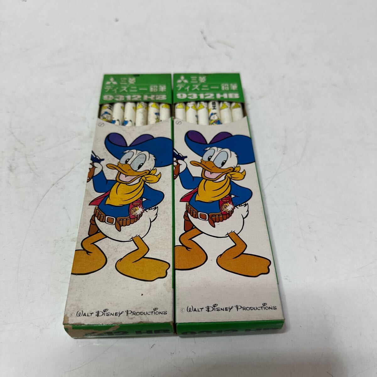 A534 昭和レトロ 三菱 ディズニー鉛筆 9312HB 古い鉛筆 ドナルド 1ダース 2個セット 計24本 まとめて セット拍卖
