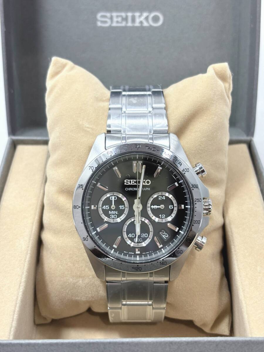 【国内正規品】新品 未使用 腕時計 SEIKOSELECTION(セイコーセレクション) メンズ クロノグラフ ブラック シルバー クオーツ スピリット拍卖