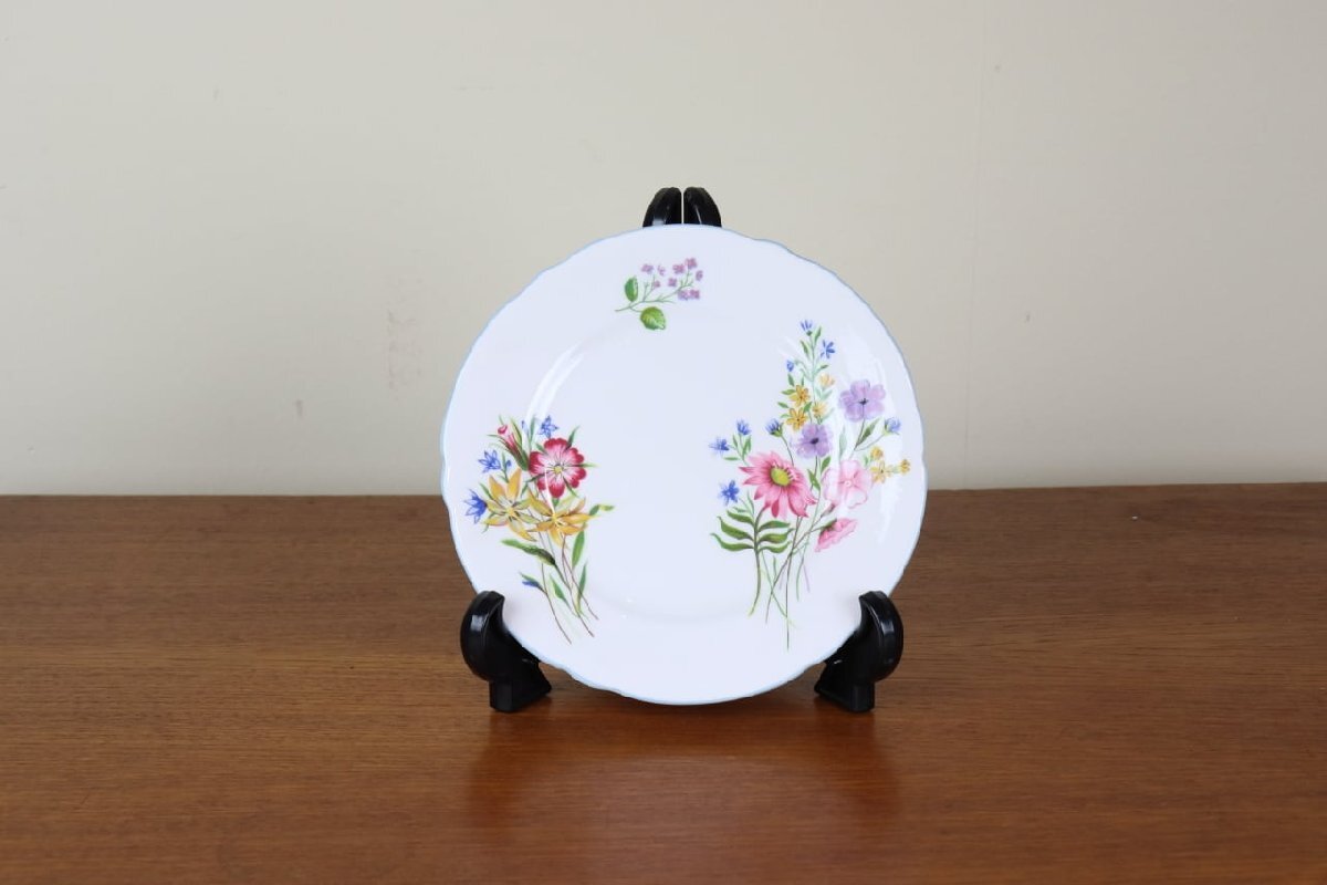 シェリー ワイルドフラワー プレート15cm ケーキ皿 ブルー Wild Flowers ヴィンテージ 食器 イギリス Shelley つ353拍卖