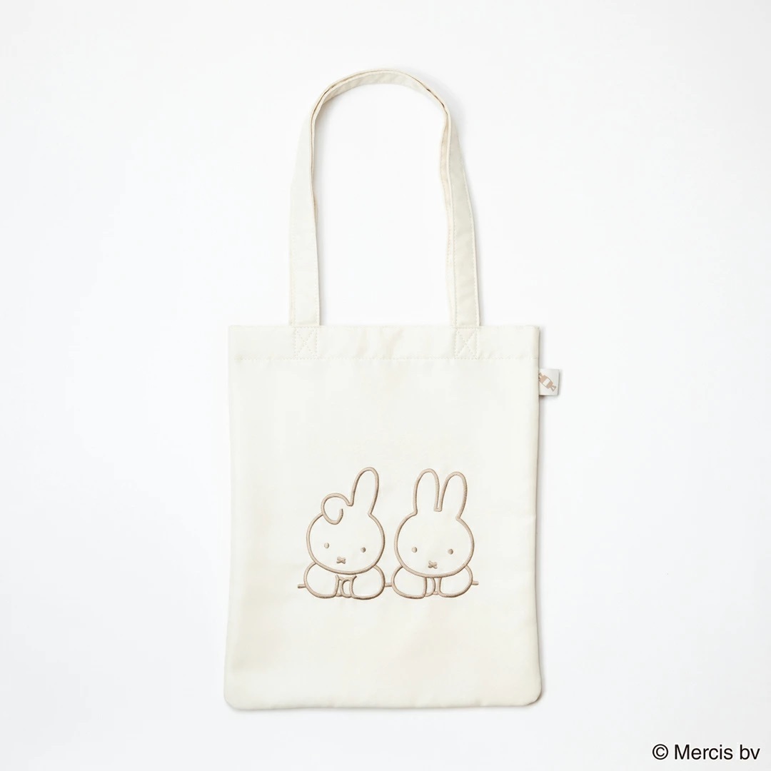 【即決】▽ミッフィー トートバッグ▽ キャラクター miffy バッグ カバン シンプル アイボリー かわいい 刺繍 内側ポケット // MIFF-170A拍卖