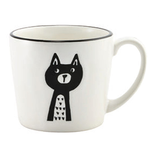 【即決】★マグカップ 猫★キャット コップ ホワイト 白 チャーピーキャット ティーカップ スープカップ ネコ 黒猫 310ml ギフト // 40918拍卖