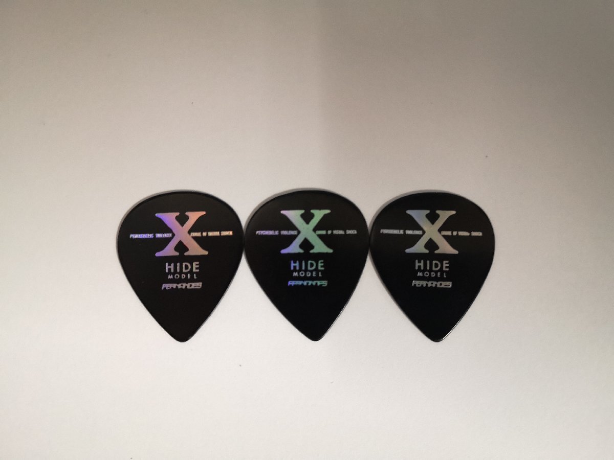 ■札幌■価格応談/下取OK★ギターピック FERNANDES フェルナンデス X JAPAN HIDE 3枚セット Black レア! G1I22476拍卖