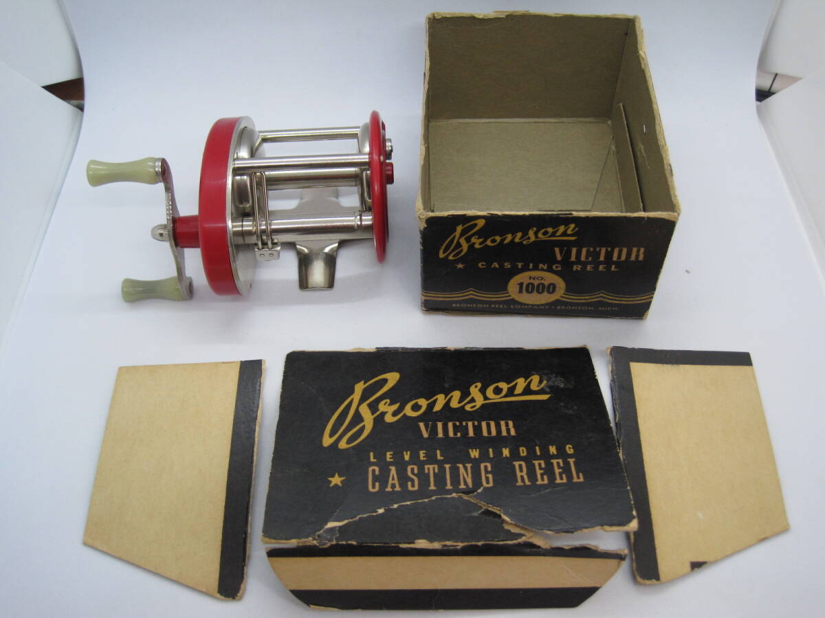 Bronson Victor 1000 ダイレクトドライブリール フルオリジナル 1960年代製 新品未使用箱入り ビンテージリール拍卖