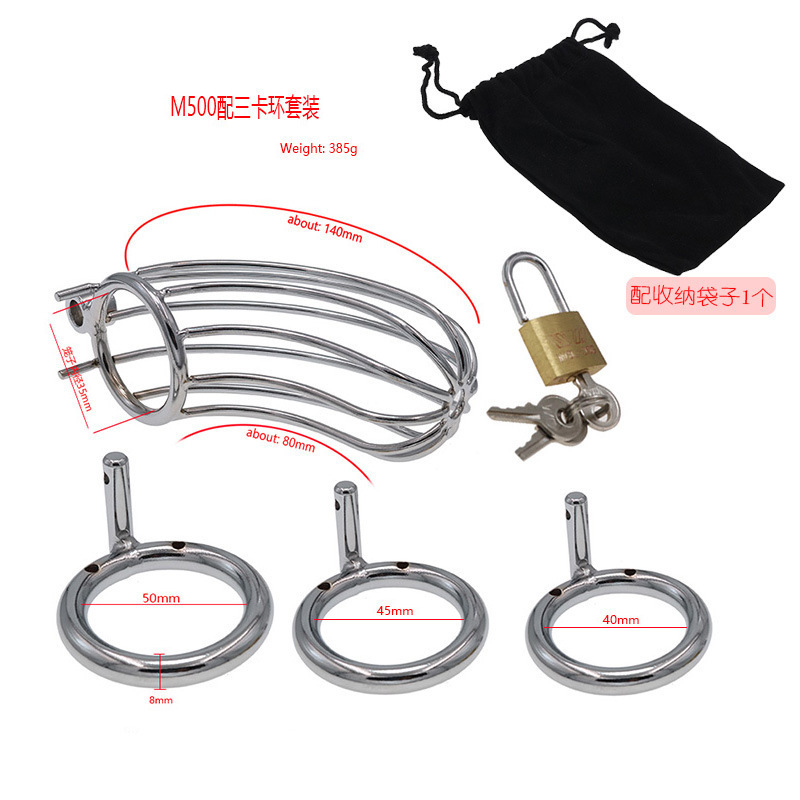 貞操帯 ステンレス 金属ケージのペニスロック貞操ロック コックリング メンズ SMグッズ 奴隷 ペット 3種類リング付属金属 南京錠拍卖