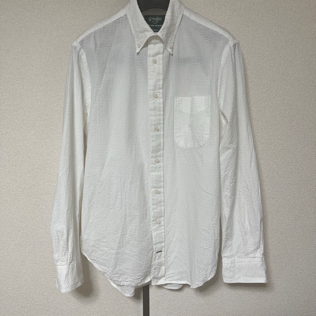 美品 ギットマン GITMAN ビンテージ vintage シャツ 長袖シャツ ボタンダウン シアサッカー生地 アローズ 別注 16 L拍卖
