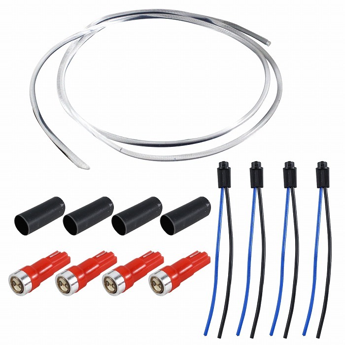 マジックファイバー 3mm 1m/100cm T5 LEDソケット レッド 赤 配線付き 収縮チューブ アクリルファイバー アクリルチューブ LEDファイバー拍卖