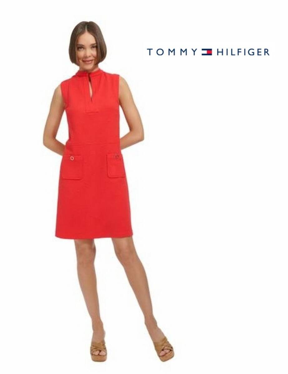 未使用 TOMMY HILGIGER トミーヒルフィガー 大きいサイズ ポケットつきワンピース US:12(XL)拍卖