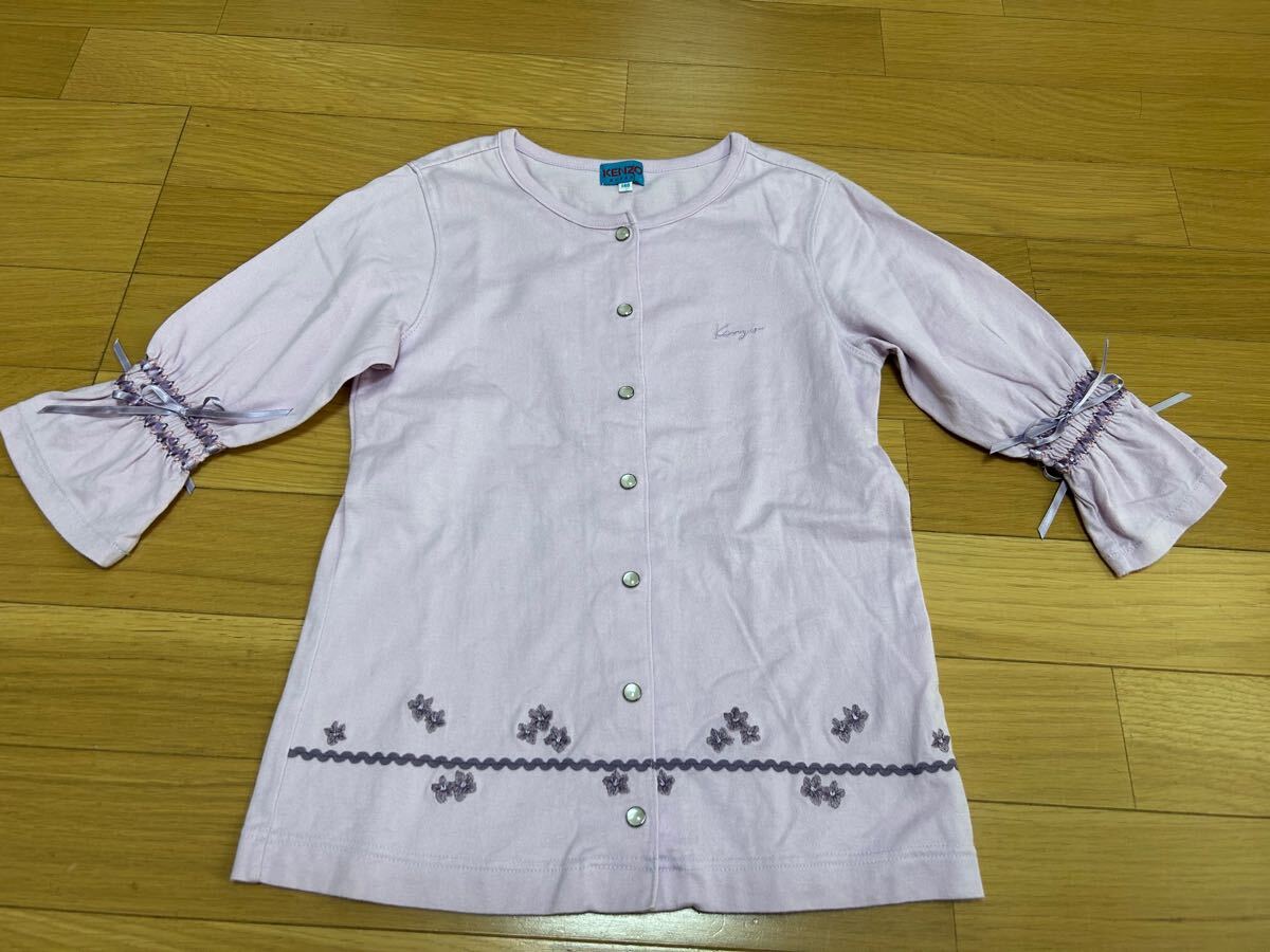 ケンゾー カーディガン 140センチ トップス アウター キッズジュニア 女の子 リボン 刺繍 KENZO拍卖