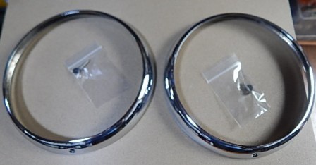 新品 真鍮製メッキ ローバーミニ ヘッドライト リング 左右セット 艶がよいです。 汎用品拍卖