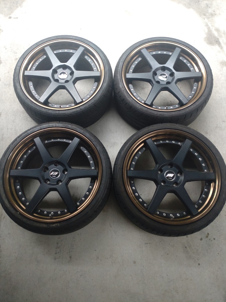 WORK ZEAST ワーク ジースト ST1 19×8J オフ48/40 5穴 PCD114.3 セミオーダーカラー TOYO ニットー NT555 G2 225/35-19 8分山 2022年製拍卖