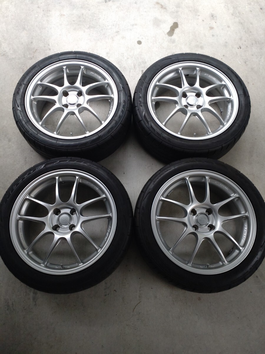 ENKEI エンケイ PF01 17×7J オフ45/38 4穴 PCD100 TOYO ニットー NT555 G2 215/45-17 8分山 2021年製 カローラ ランクス フィールダー 拍卖