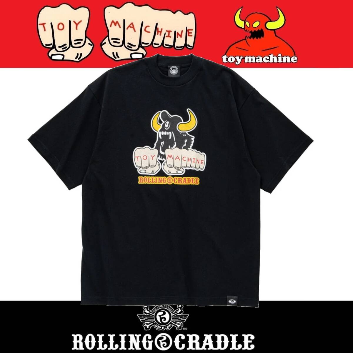 【 TOYMACHINE x ROLLING CRADLE】CYCLOPS & FIST SST トイマシーン ローリングクレイドル BLACK XL拍卖