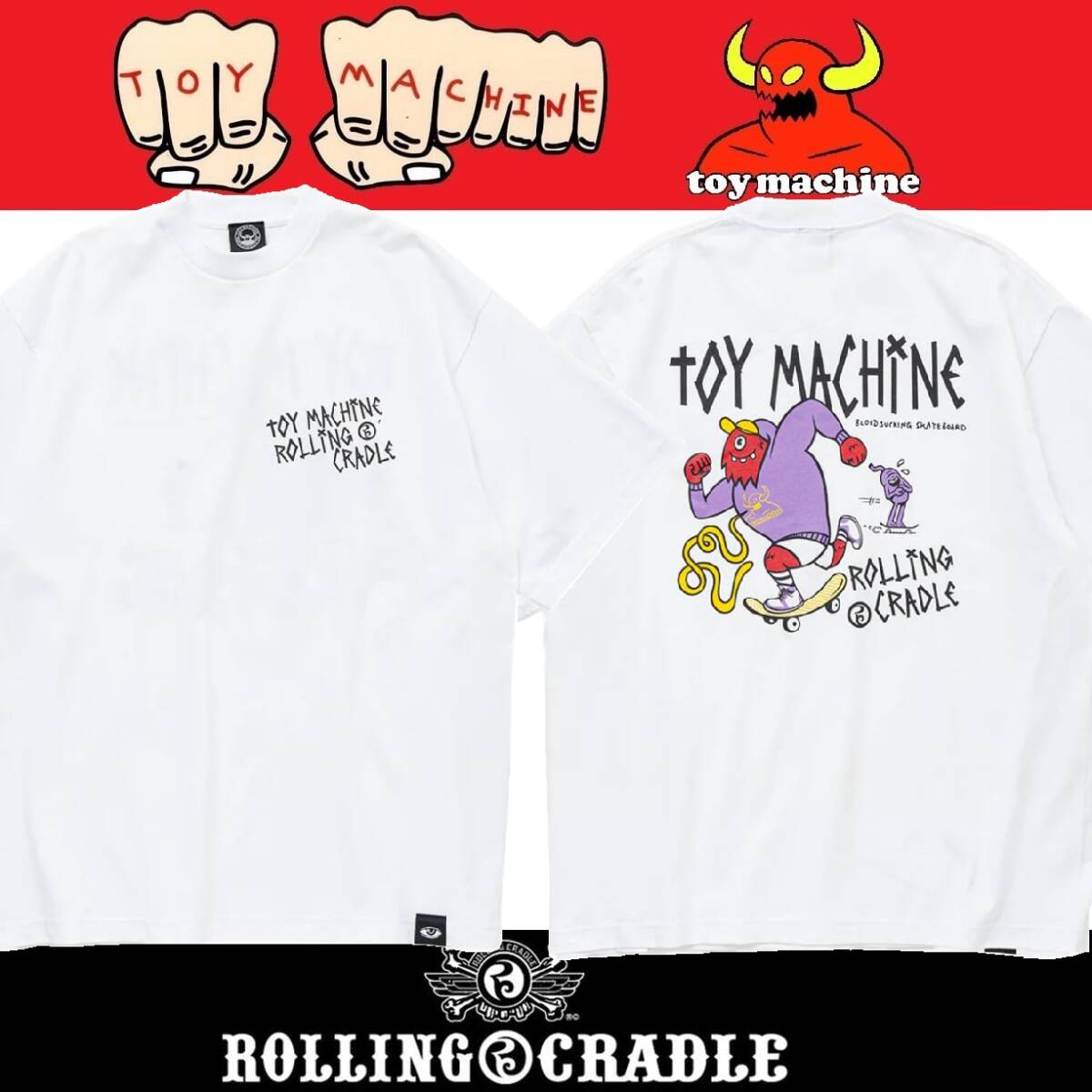 【 TOYMACHINE x ROLLING CRADLE】CYCLOPS & SECT SST トイマシーン ローリングクレイドル WHITE XL拍卖