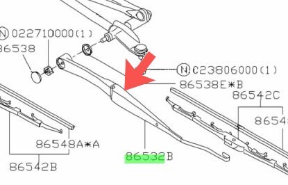 新品 純正品 SUBARU スバル ワイパーアーム フロント 助手席側 レガシィ B12拍卖
