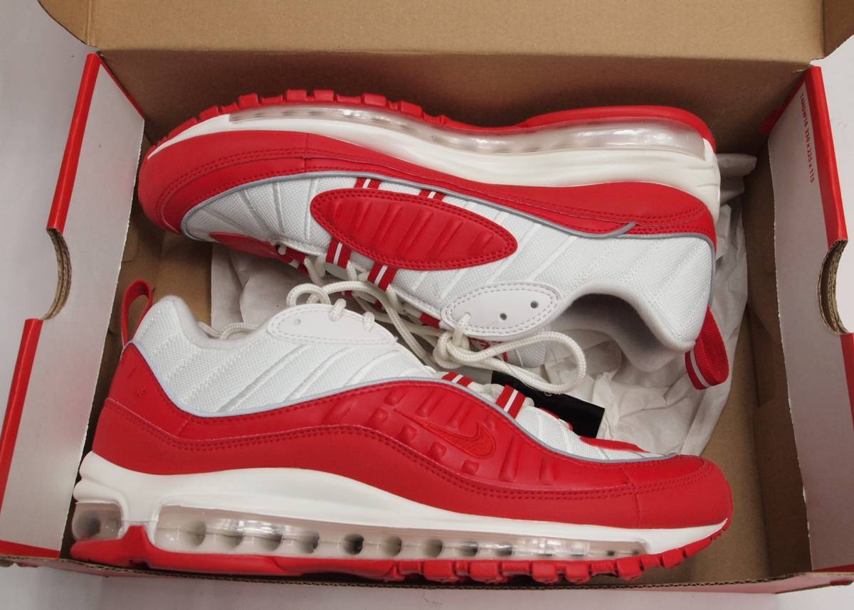169新作 NIKE AIR MAX 98 ユニバーシティレッド 640744 602 US9 UK8 27CM ナイキ スニーカー 拍卖