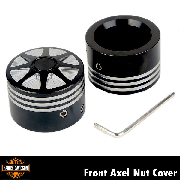 即納可!ハーレー フロント アクスルキャップ 2個セット シャフトカバー フォークキャップ エンドキャップ 削り出し ツーリングモデル /035拍卖