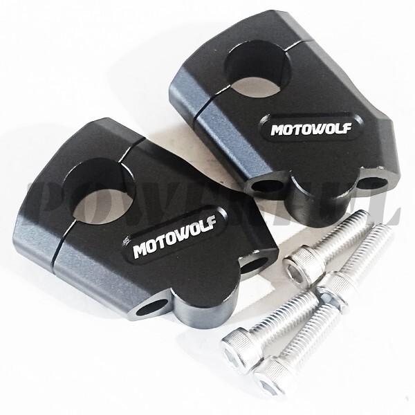 DT200/WR DT250/R XT250/T WR250/R セロー225 セロー250 ルネッサ 汎用 アルミ ハンドル クランプ アップハン セットバック 黒 22.2mm拍卖