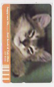 5-s761 動物 ネコ 猫 happy new life テレカ拍卖