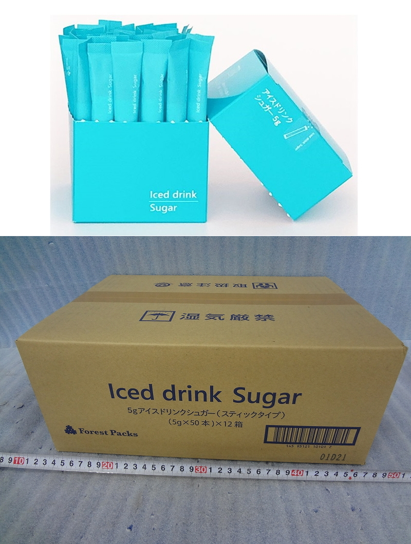 Kモか0154 フォレストパックス アイスドリンクシュガー 5gスティックタイプ 250g×12箱 アイスドリンク ホットドリンク 基礎調味料 砂糖拍卖