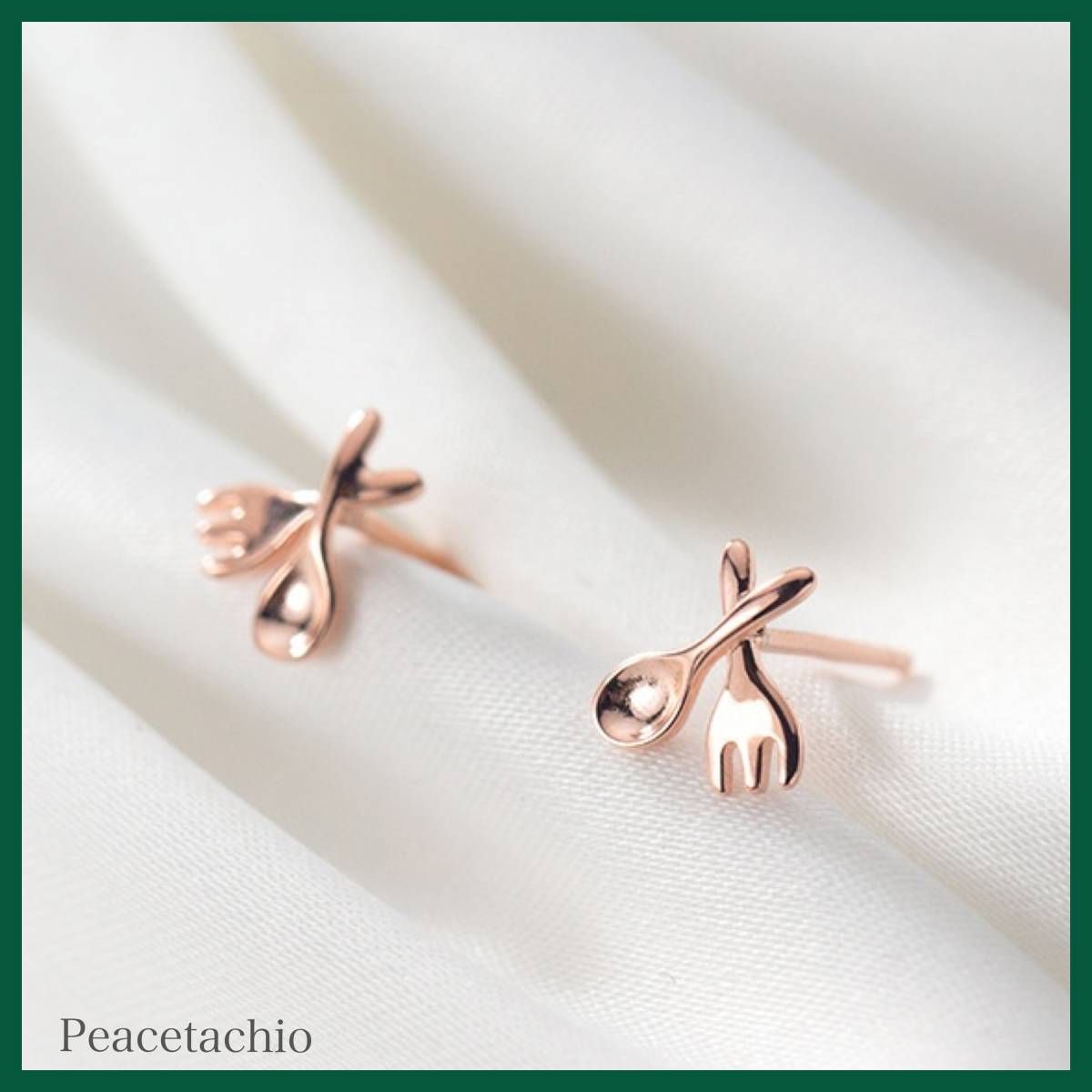 【即日発送】ピアス Silver925 シルバー ピンクゴールド スプーン フォーク グルメ ご馳走 クリスマス アレルギー対応 ギフト ケ拍卖