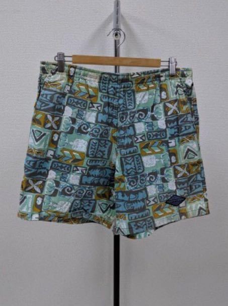 GOTCHA サーフパンツ メンズL 緑茶色 柄 ショーツ ヴィンテージ 拍卖