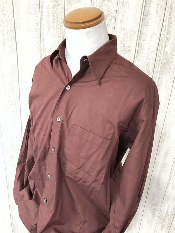 お勧め・【コットンシャツ】BEAMS ビームス 長袖シャツ M 茶拍卖