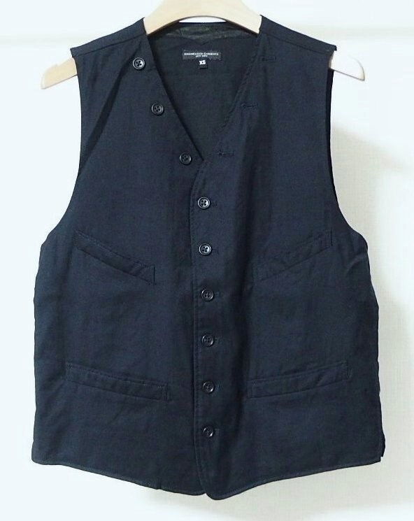 Engineered Garments エンジニアードガーメンツ Cinch Vest Worsted Wool シンチ ベスト XS 紺拍卖