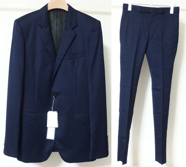 22AW JOHN LAWRENCE SULLIVAN ジョンローレンスサリバン 2Bジャケット パンツ セットアップ スーツ 46/44 紺 ★定価13.2万円★拍卖