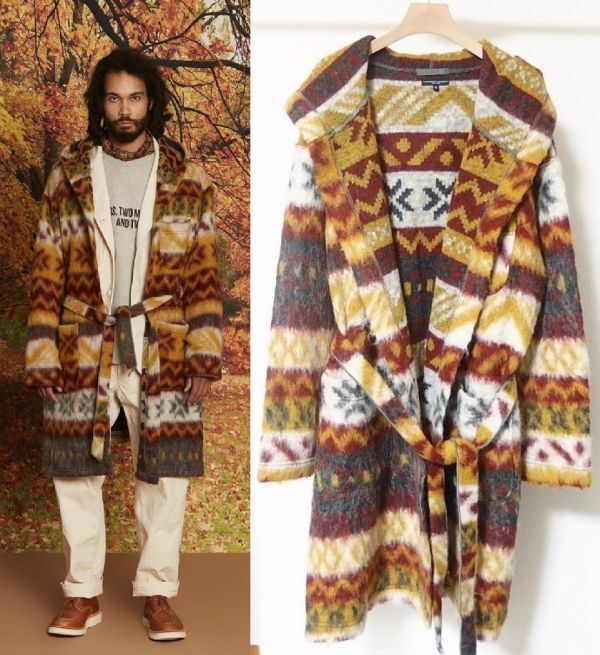 21AW Engineered Garments エンジニアードガーメンツ Knit Robe Fair Isle Mohair ニット ローブ コート S拍卖