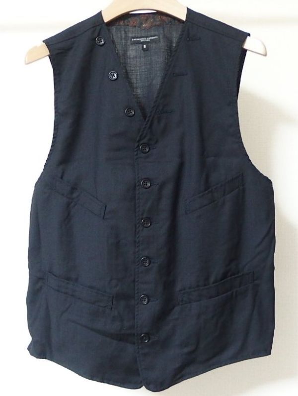 Engineered Garments エンジニアードガーメンツ Cinch Vest Tropical Wool トロピカル ウール シンチ ベスト S 紺拍卖