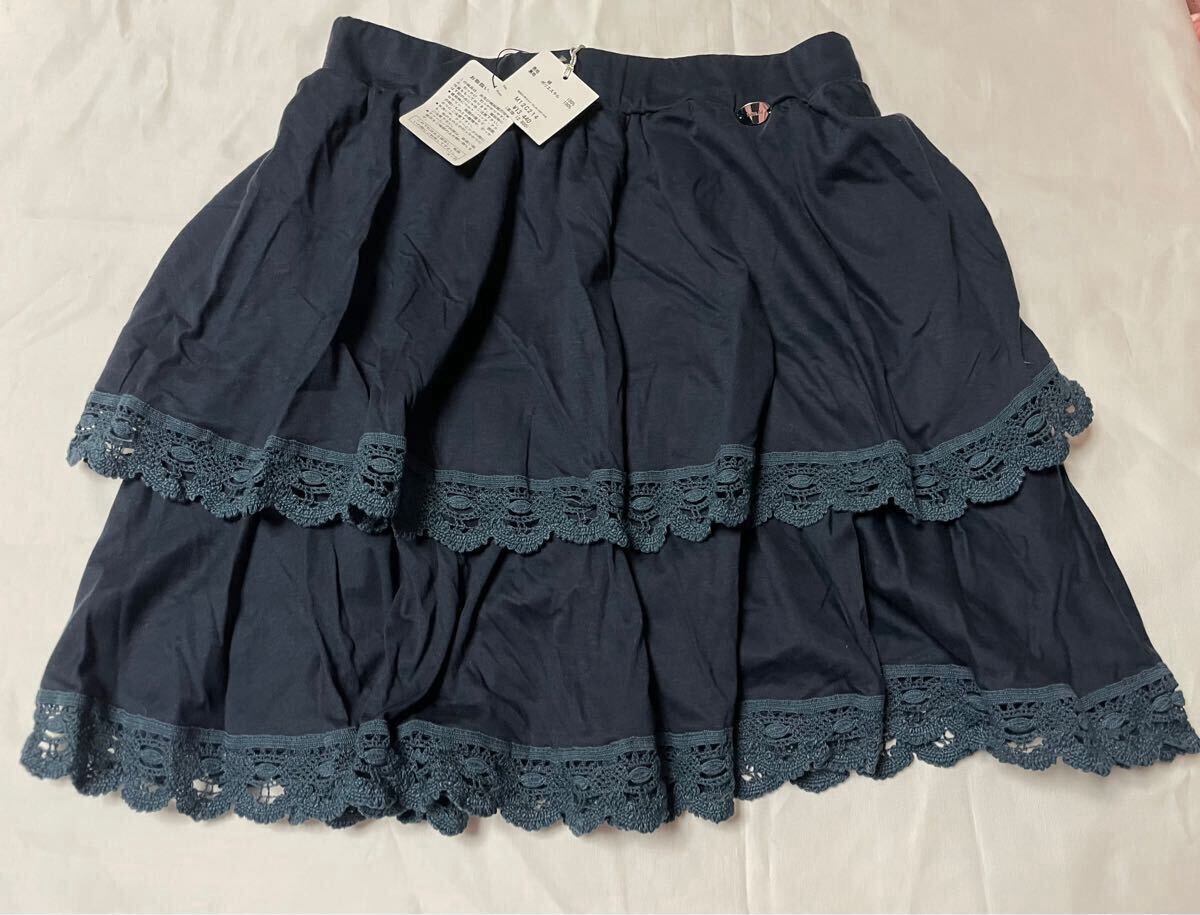 MILK レース使用 スカート カラーネイビー 日本製 ミルクSK 保管品拍卖