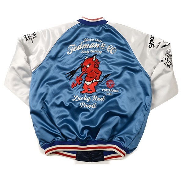 テッドマン/スカジャン/ブルー/M/TSK-059エフ商会/カミナリモータース拍卖