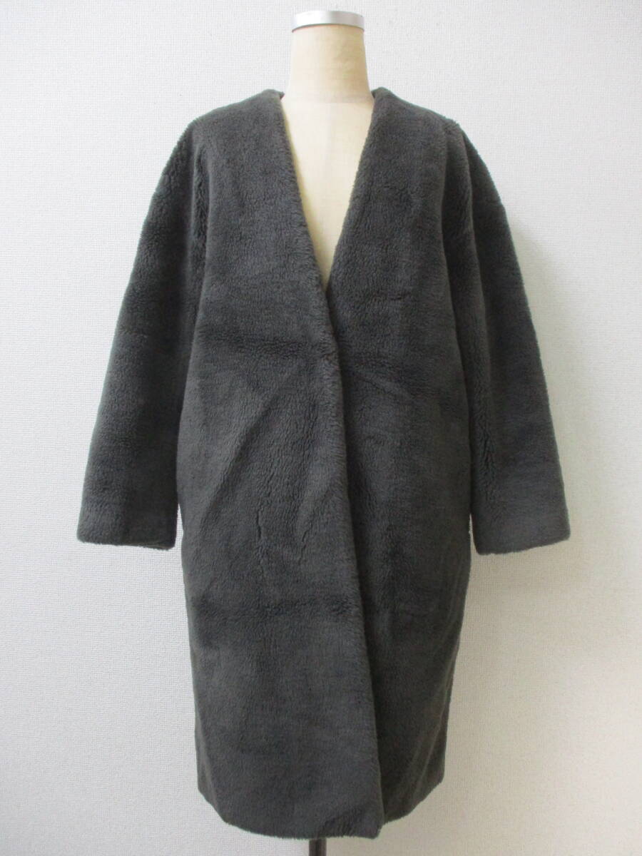 SHIPS シップス レディース コート ノーカラー グリーン・グレー系 ウール混 (株)シップス拍卖