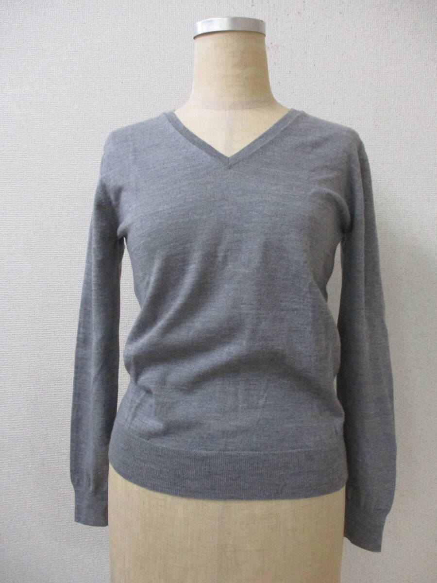 (株)良品計画 Ⅴネックセーター ウール混 レディース Mサイズ グレー 拍卖