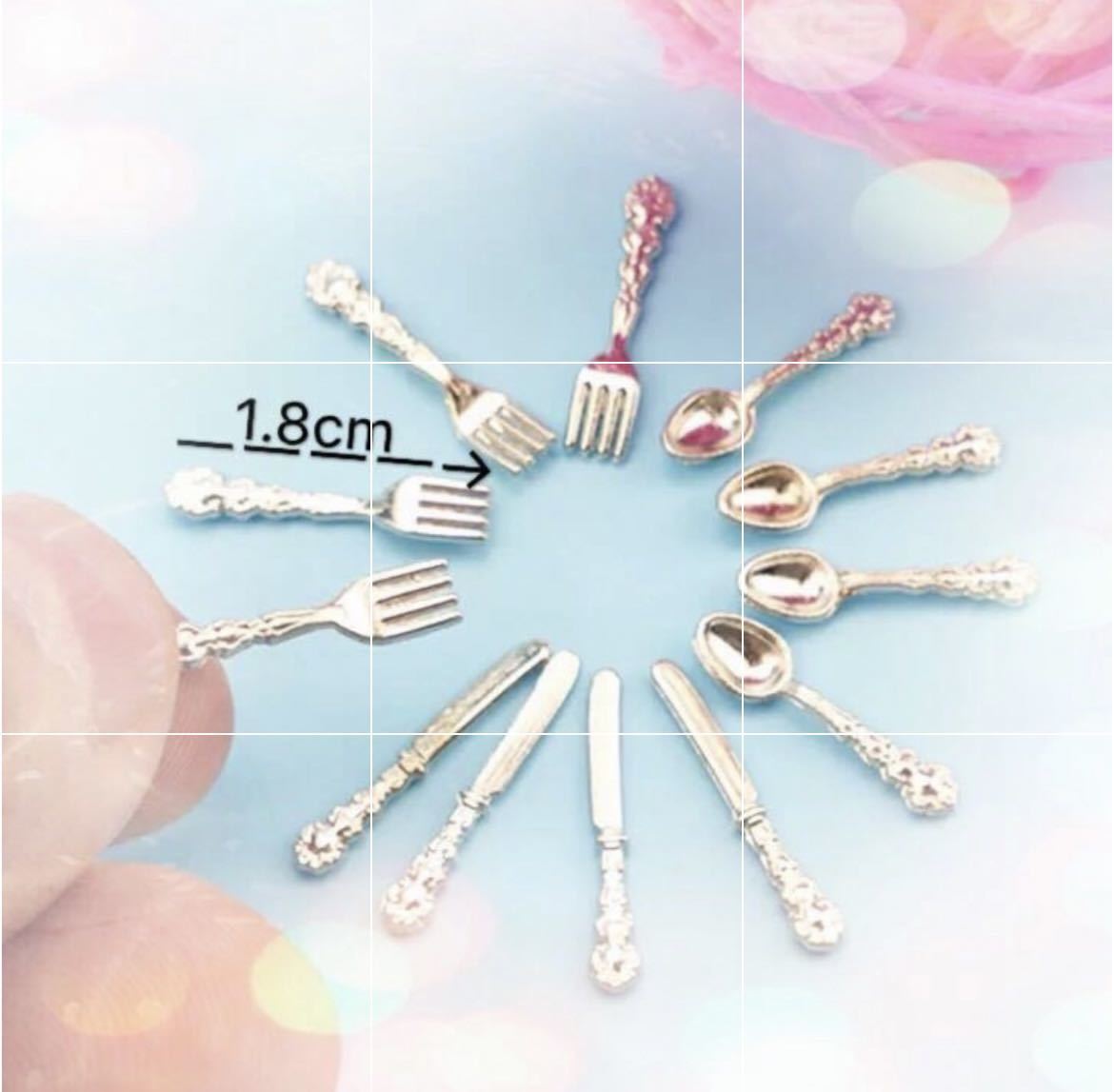 ☆新商品☆ミニチュア カトラリーセット(銀色)2拍卖