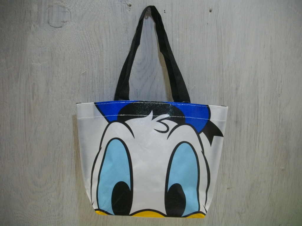 未使用 ディズニー 顔柄 ミニ トート バック 不織布コーティング ドナルド (検索) ミッキー ミニー プーさん チップ エイリアン拍卖