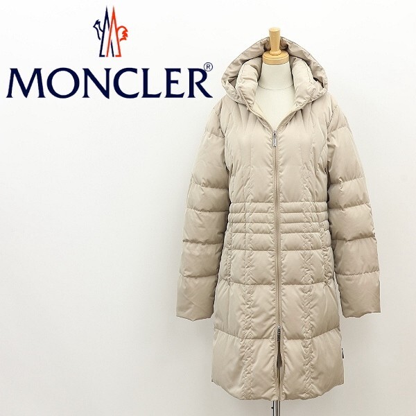 茶タグ 国内正規品◆MONCLER モンクレール Wジップ フーデッド ダウン コート ベージュ 0拍卖