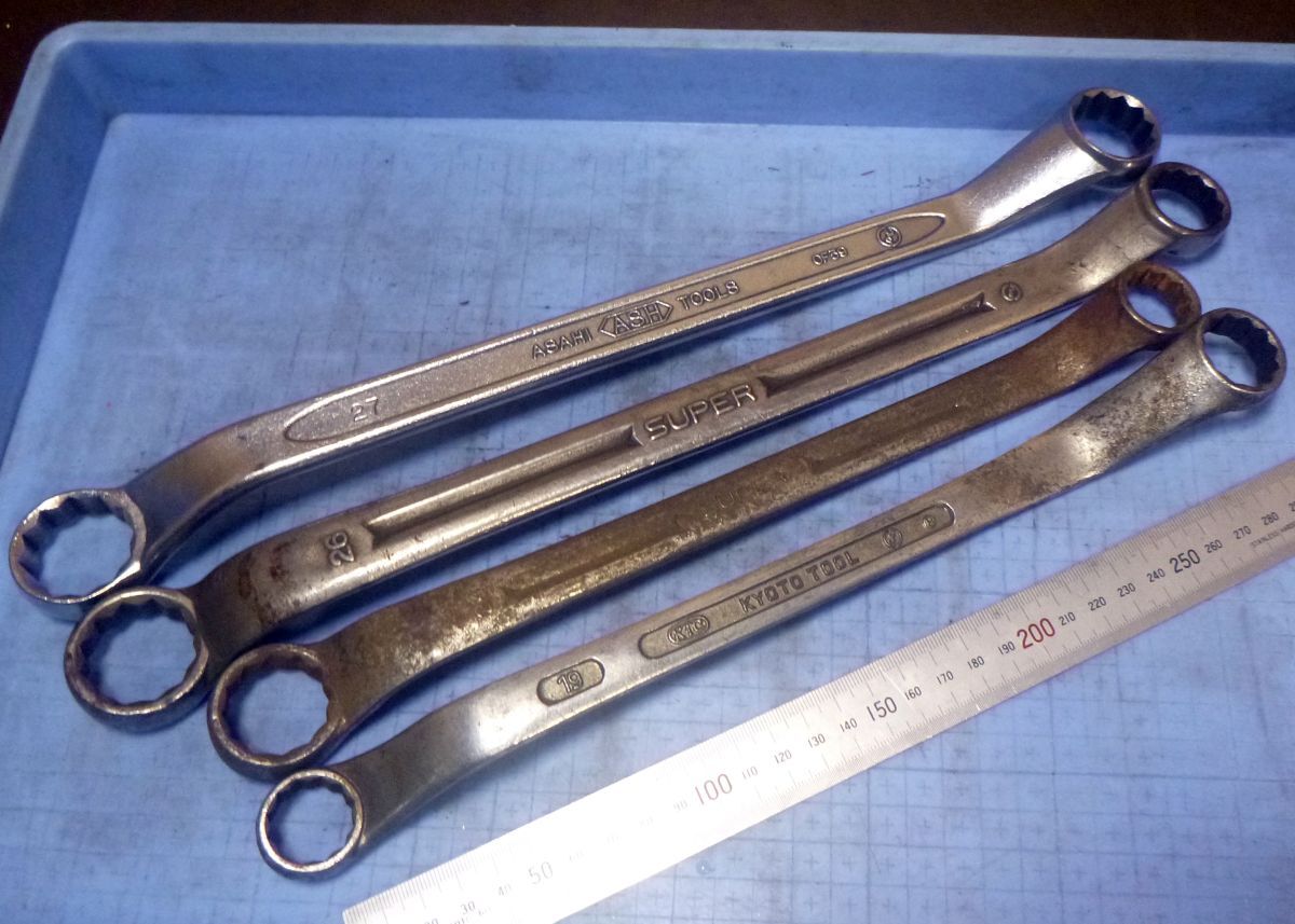 K860 両口メガネ ボックスレンチ 19-27 4本セット 中古拍卖