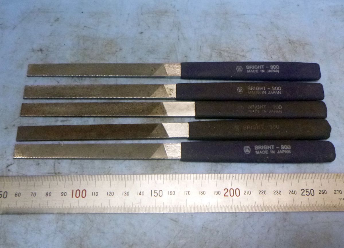 K893 鉄工ヤスリ ツボサン ブライト900 平 200 5本セット 中古拍卖