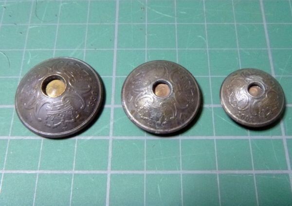 064 ハンドメイド コンチョ デンマーク クローネ 3個セット拍卖
